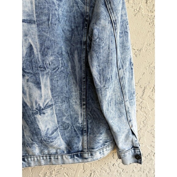 Rolling Paper Vintage Large Distressed Acid Wash Denim Women’s Jean Jacket Boho - Picture 13 of 13